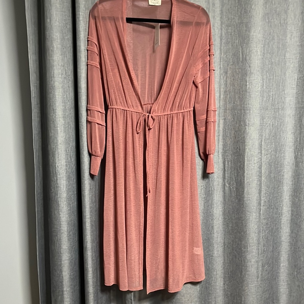 Salmon, colored swimsuit, cover-up by Ember, Med